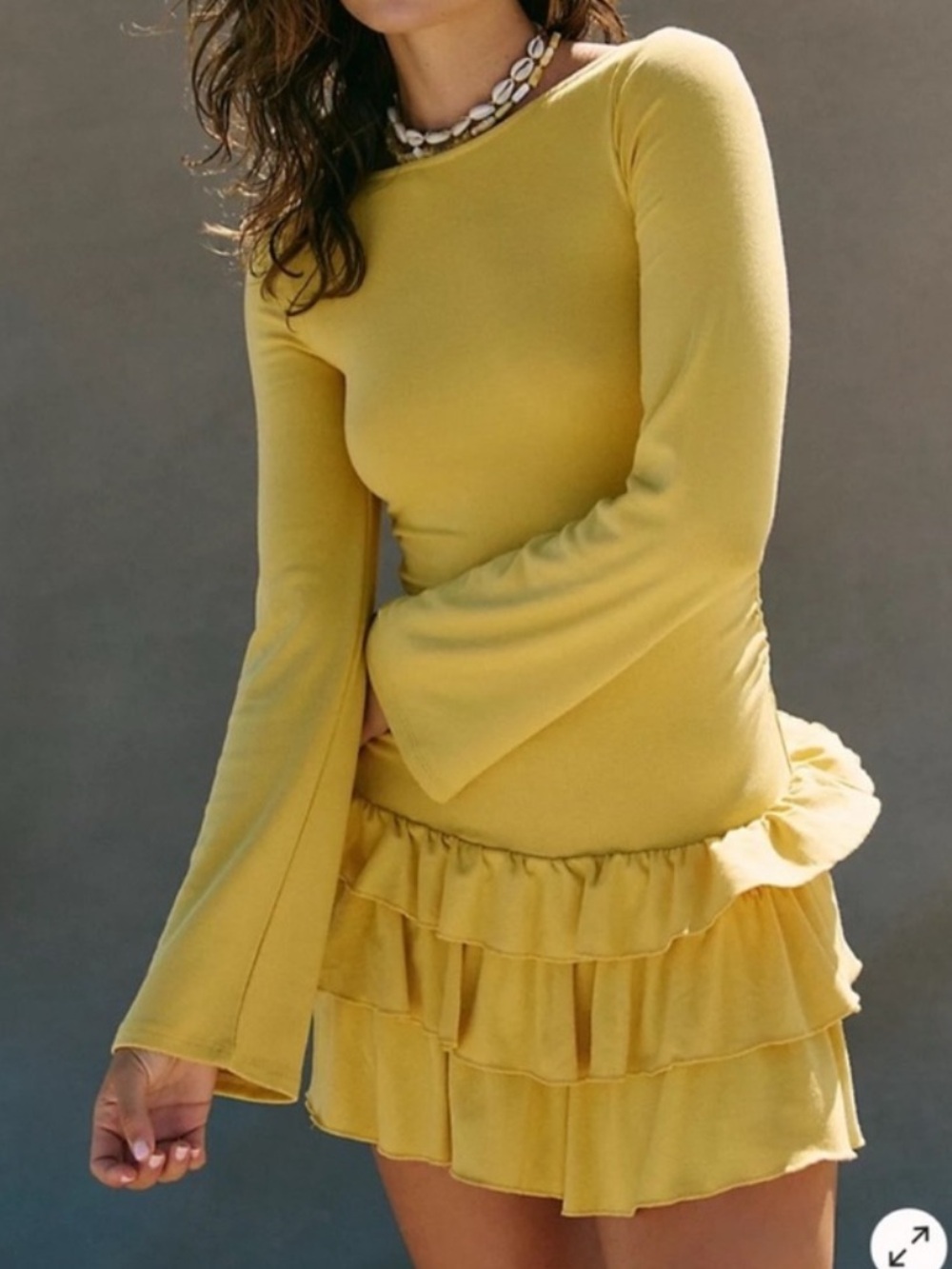 NWT Good Feels Ruffle Long-Sleeve Mini Dress